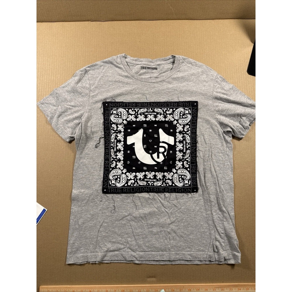 true religion t shirt, Large Patch Logo, Size Large